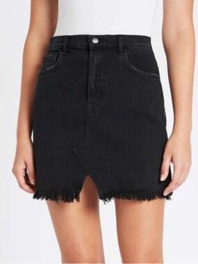 J Brand Jules High Rise Raw Hem Skirt! Size 27 Black